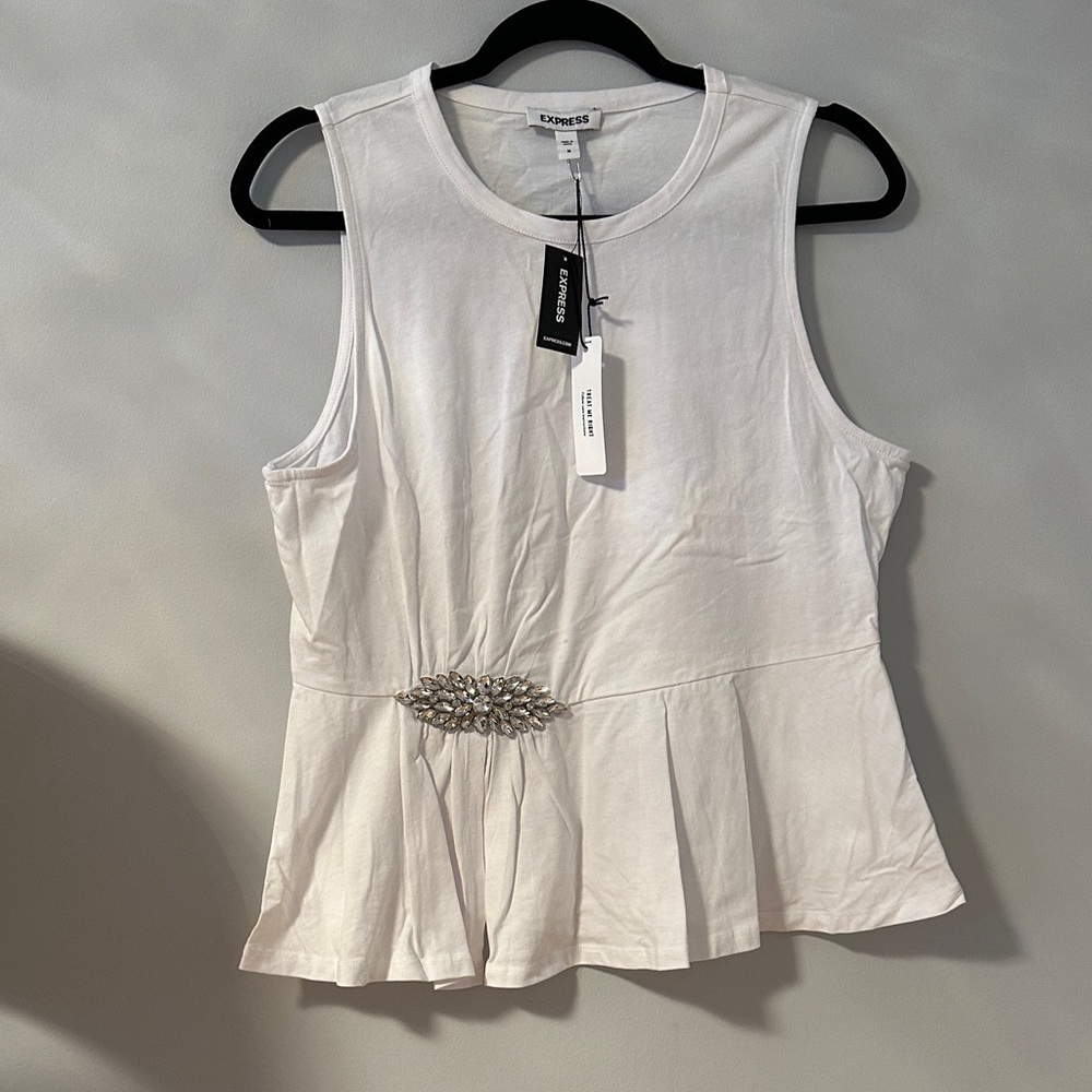 Express embellished peplum type tank size medium brand new great everyday